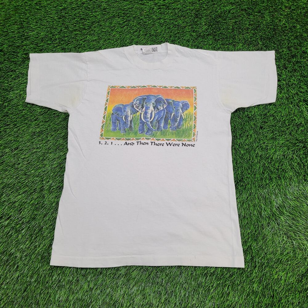 Vintage 90s Safari Elephant Shirt Womens Medium 19x25 Wildlife